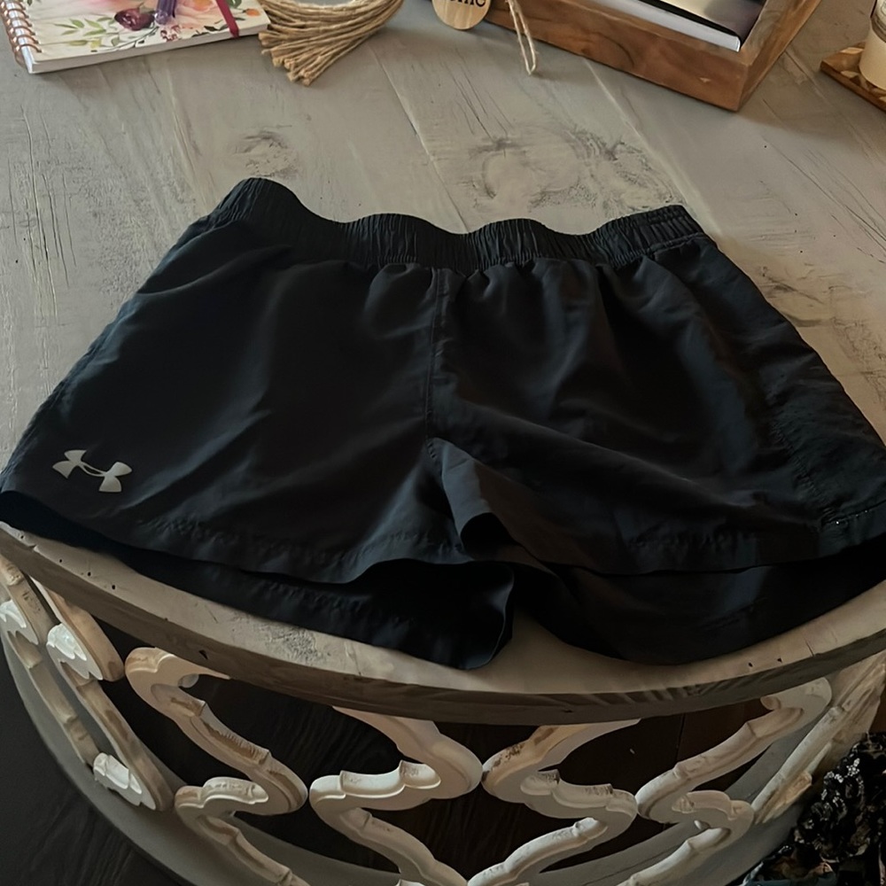 UA black running shorts